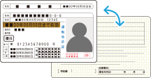 運転免許証の表面・裏面の例